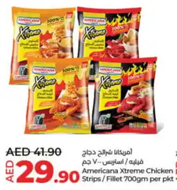 Lulu Hypermarket Americana Xtreme Chicken Strips/Fillet 700gm per pkt offer