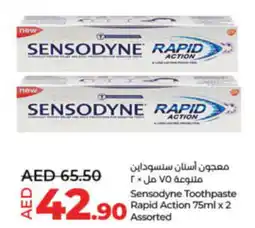 Lulu Hypermarket Sensodyne Toothpaste Rapid Action 75ml x 2 Assorted offer