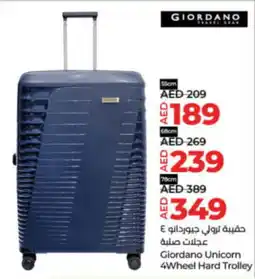 Lulu Hypermarket Giordano Unicorn 4Wheel Hard Trolley 55cm offer