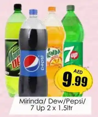 Amber Mirinda/ Dew/Pepsi/ 7 Up 2 x 1.5ltr offer