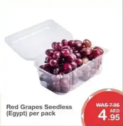 Choithrams Red Grapes Seedless per pack offer