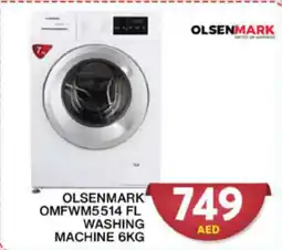 Grand Hyper Market OLSENMARK OMFWM5514 FL WASHING MACHINE 6KG offer
