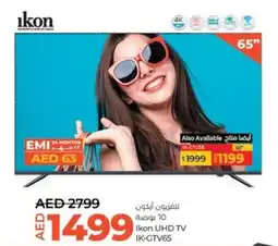 Lulu Hypermarket Ikon UHD TV IK-GTV65 offer