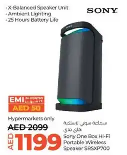Lulu Hypermarket Sony One Box Hi-Fi Portable Wireless Speaker SRSXP700 offer