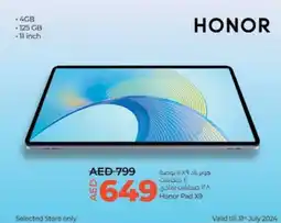 Lulu Hypermarket Honor Pad X9 offer
