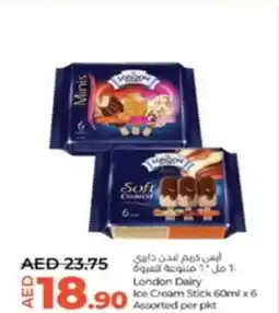Lulu Hypermarket London Dairy Ice Cream Stick 60ml x 6 Assorted per pkt offer