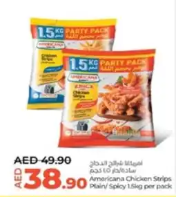 Lulu Hypermarket Americana Chicken Strips Plain Spicy 1.5kg per pack offer