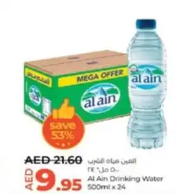 Lulu Hypermarket Al Ain Drinking Water 500ml x 24 offer