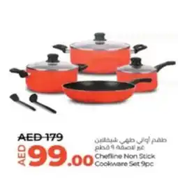 Lulu Hypermarket Chefline Non Stick Cookware Set 9pc offer