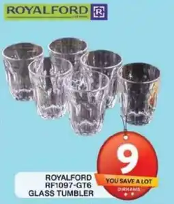 Grand Hyper Market ROYALFORD RF1097-GT6 GLASS TUMBLER offer