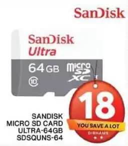Grand Hyper Market SANDISK MICRO SD CARD ULTRA-64GB offer