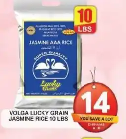 Grand Hyper Market VOLGA LUCKY GRAIN JASMINE RICE 10 LBS offer