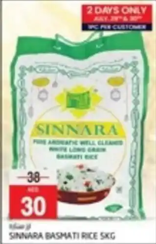 Safari Hypermarket SINNARA BASMATI RICE 5KG offer