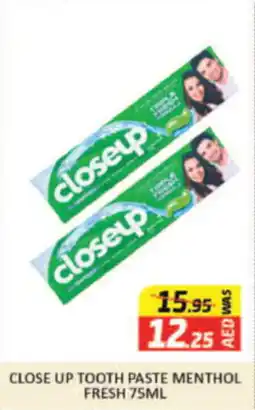 Al Madina Hypermarket CLOSE UP TOOTH PASTE MENTHOL FRESH 75ML offer