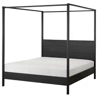 Ikea YttervÅg Four-poster bed frame, black/leirsund, 180x200 cm offer