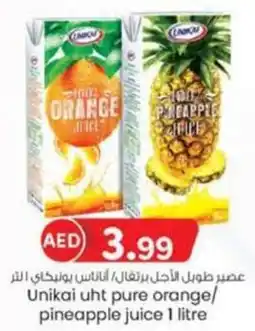 KM Trading Unikai uht pure orange / pineapple juice 1 litre offer