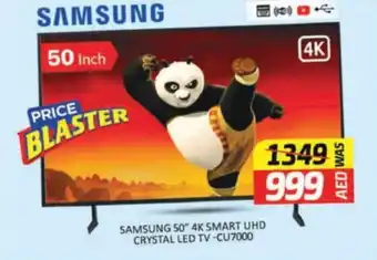 Al Madina SAMSUNG 50" 4K SMART UHD CRYSTAL LED TV-CU7000 offer