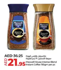 LuLu Express Maxwell House Intense Blend Instant Coffee 190gm per pc offer