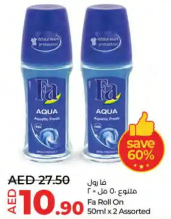 LuLu Express Fa Roll On 50ml x 2 Assorted offer
