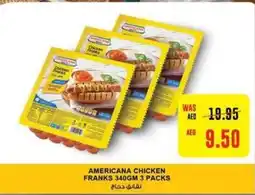 Abu Dhabi Coop AMERICANA CHICKEN FRANKS 340GM 3 PACKS offer
