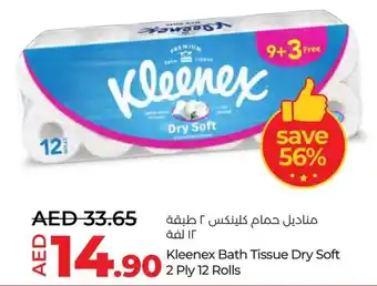 LuLu Express Kleenex Bath Tissue Dry Soft 2 Ply 12 Rolls offer