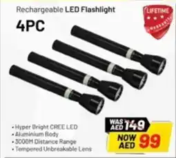 Nesto Krypton Rechargeable LED Flashlight 4PC offer