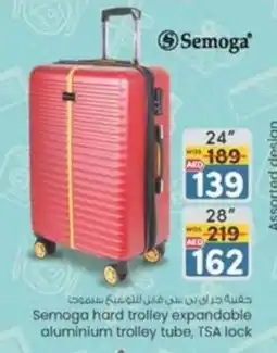 KM Trading Semoga hard trolley expandable aluminium trolley tube, TSA lock 24" offer