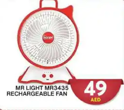 Grand Hyper Market MR LIGHT MR3435 RECHARGEABLE FAN offer