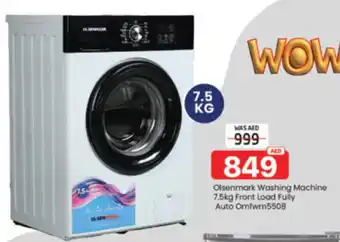 Al Madina Hypermarket Olsenmark Washing Machine 7.5kg Front Load Fully Auto Omfwm5508 offer