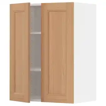 Ikea Metod Wall cabinet with shelves/2 doors, white/vedhamn oak, 60x80 cm offer