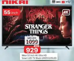 Al Madina Hypermarket Nikai 55 Inch 4K Ultra HD Smart LED TV Black-UHD5510SLED offer