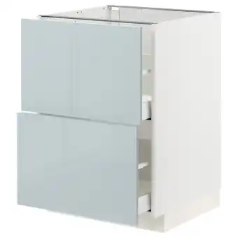 Ikea Metod / maximera Base cb 2 fronts/2 high drawers, white/kallarp light grey-blue, 60x60 cm offer