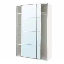 Ikea Pax / auli Wardrobe with sliding doors, white/mirror glass, 150x66x236 cm offer