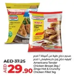 Lulu Hypermarket Americana Tender Chicken Breast 2kg / Zingz Hot & Crunchy Chicken Fillet 1kg offer