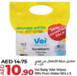Lulu Hypermarket Voi Baby Wet Wipes 99% Pure Water 56's x 3 offer