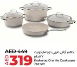 Lulu Hypermarket Korkmaz Granite Cookware 7pc set offer