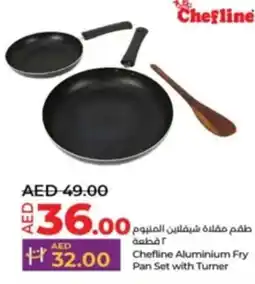 Lulu Hypermarket Chefline Aluminium Fry Pan Set with Turner offer