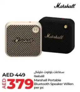 Lulu Hypermarket Marshall Portable Bluetooth Speaker Willen offer