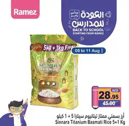 Aswaq Ramez Sinnara Titanium Basmati Rice 5+1 Kg offer