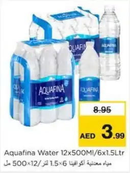 Nesto Aquafina Water 12x500MI/6x1.5Ltr offer