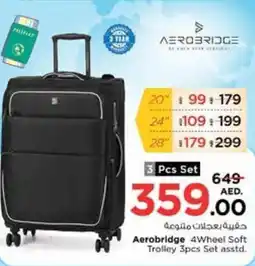 Nesto Aerobridge 4Wheel Soft Trolley 3pcs Set asstd offer