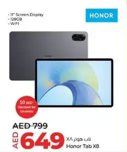 Lulu Hypermarket Honor Tab X8 offer
