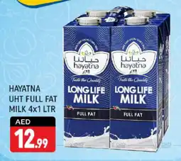 Shaklan HAYATNA UHT FULL FAT MILK 4x1 LTR offer