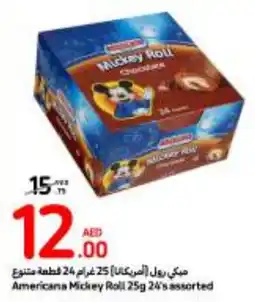 Carrefour Americana Mickey Roll 25g 24's assorted offer