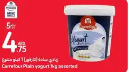 Carrefour Plain yogurt 1kg assorted offer