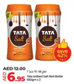 Lulu Hypermarket Tata lodised Salt Red Bottle 650gm x 2 offer