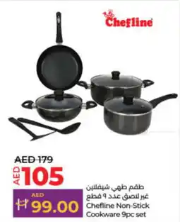 Lulu Hypermarket Chefline Non-Stick Cookware 9pc set offer