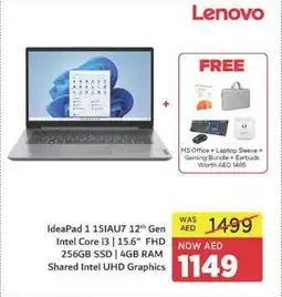 Abu Dhabi Coop Lenovo IdeaPad 1 15IAU7 12th Gen offer