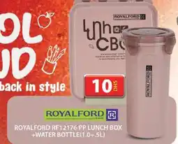 Grand Hyper Market ROYALFORD RF12176 PP LUNCH BOX +WATER BOTTLE(1.0+.5L) offer