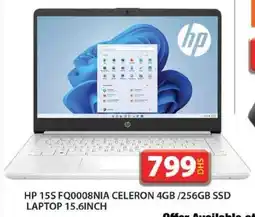 Grand Hyper Market HP 155 FQ0008NIA CELERON 4GB/256GB SSD LAPTOP 15.6INCH offer